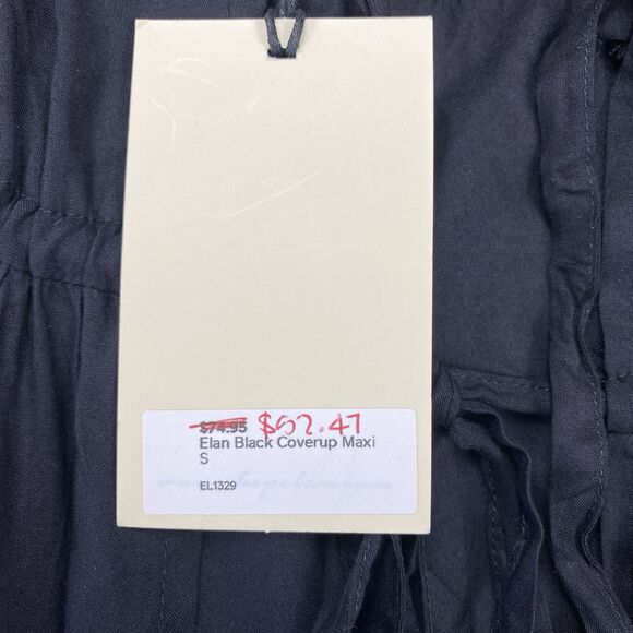 Elan Deep Black V-Neck Cover-Up Maxi Dress Women Size Small MSRP: $74 - Picture 5 of 16